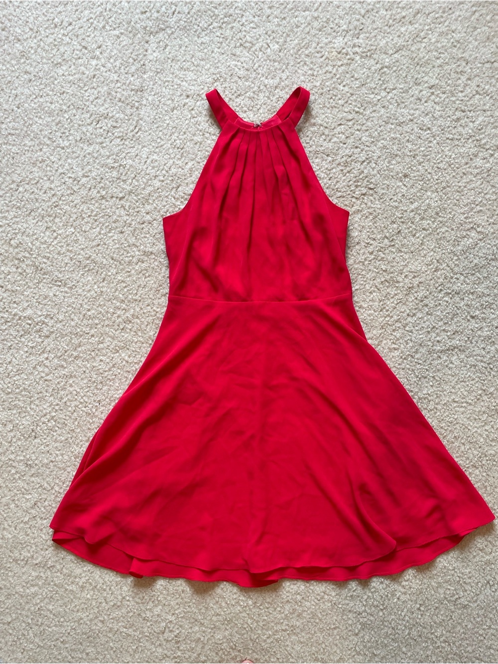Express Bright Red Halter Mini Dress